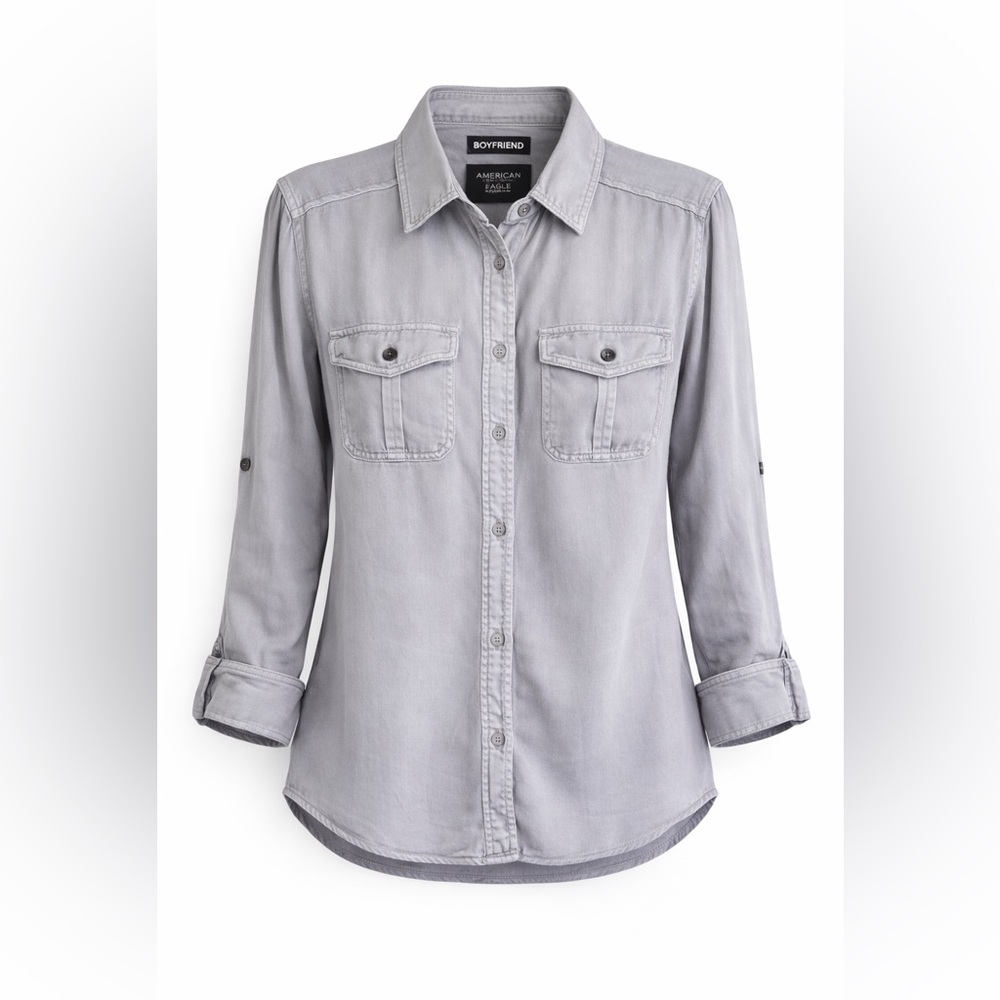 American Eagle Outfitters Chambray Button-Up Shirt Medium AE Utility
